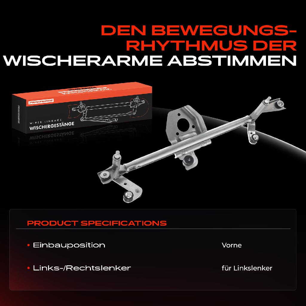 1x Wischergestänge Vorne für Opel Combo Corsa C Kasten F08 W5L