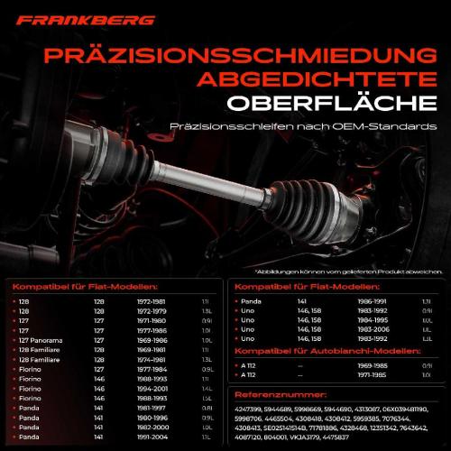 1x Antriebswelle Gelenksatz Vorderachse für Fiat Panda 127 128 Lancia Autobianchi Seat Bild 1x Antriebswelle Gelenksatz Vorderachse für Fiat Panda 127 128 Lancia Autobianchi Seat