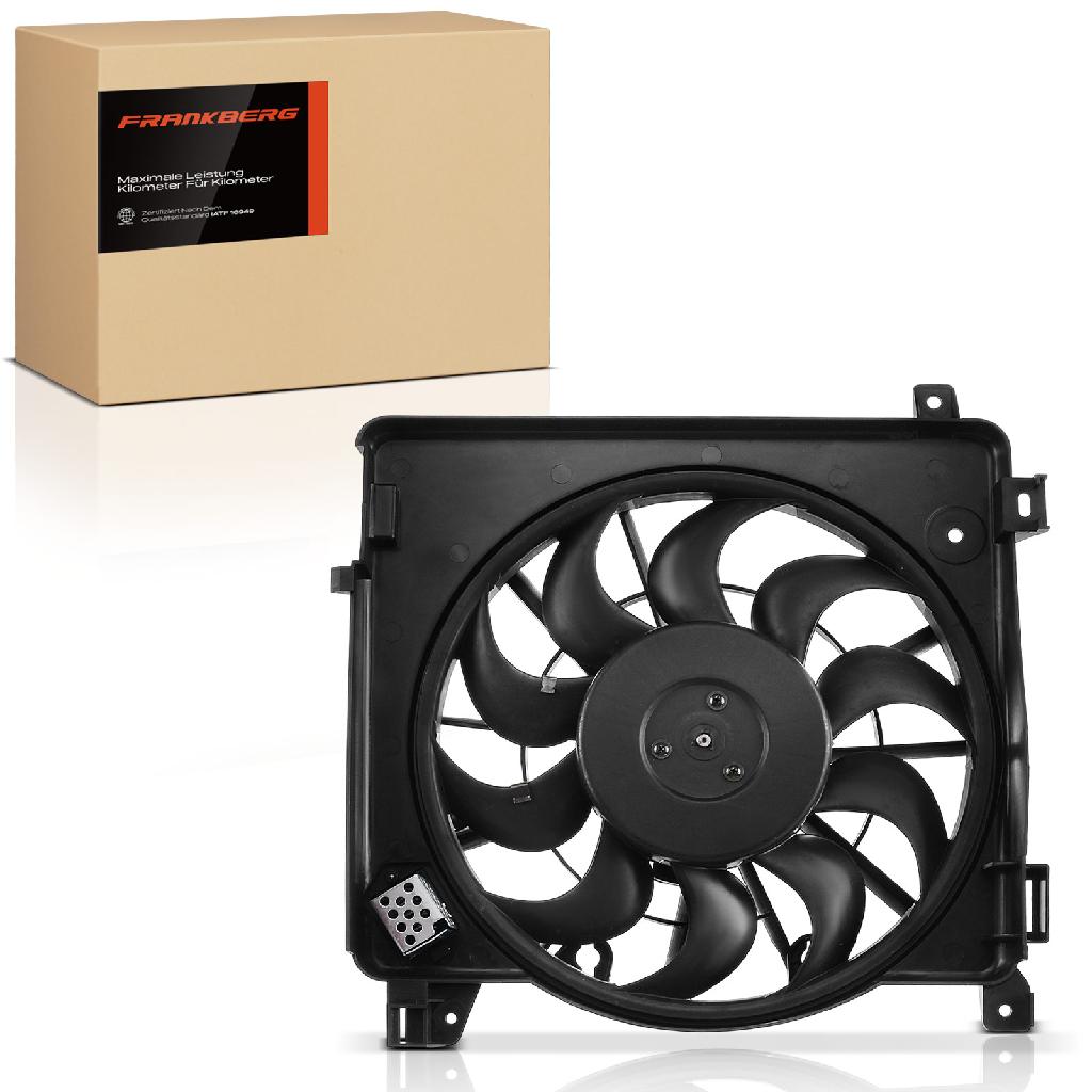 Frankberg 1x Motorkühller Einfachlüfter mit Kühlerlüfterrahmen Opel Astra H CC Zafira B