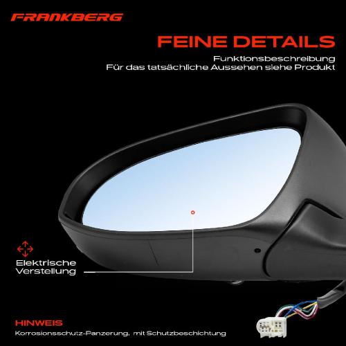 Frankberg 1x Außenspiegel Links für Toyota Yaris P13 1.0L 1.3L 1.4L 1.5L 2010-2020 Bild Frankberg 1x Außenspiegel Links für Toyota Yaris P13 1.0L 1.3L 1.4L 1.5L 2010-2020