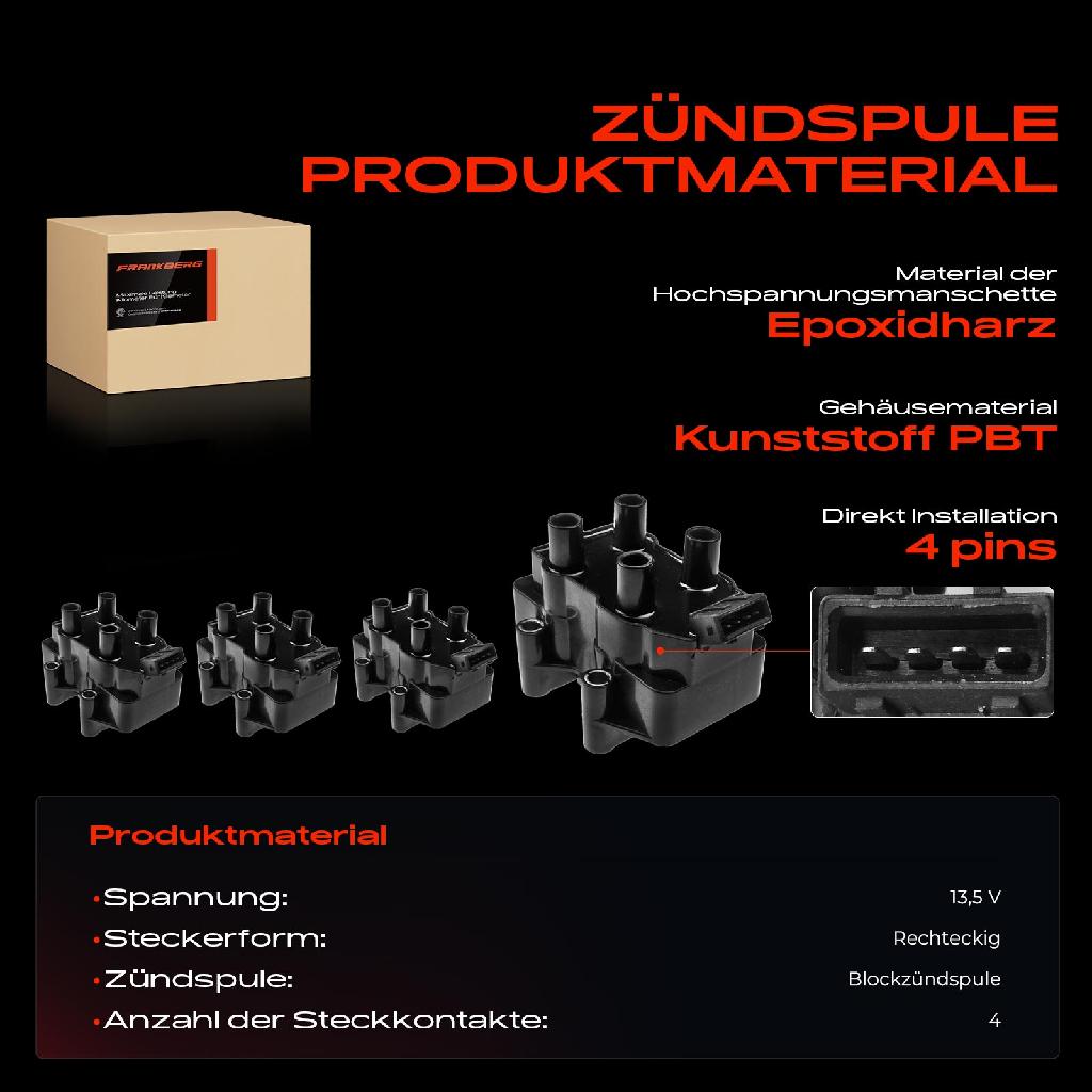 4x Zündmodul Zündspule für Citroën AX ZX Break Peugeot 106 I II 205 Cabriolet 306 Schrägheck
