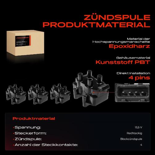 4x Zündmodul Zündspule für Citroën AX ZX Break Peugeot 106 I II 205 Cabriolet 306 Schrägheck Bild 4x Zündmodul Zündspule für Citroën AX ZX Break Peugeot 106 I II 205 Cabriolet 306 Schrägheck
