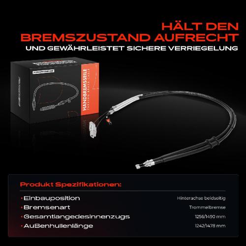 1x Seilzug Feststellbremse Hinterachse beidseitig für Opel Corsa D S07 Corsa E X15 Bild 1x Seilzug Feststellbremse Hinterachse beidseitig für Opel Corsa D S07 Corsa E X15