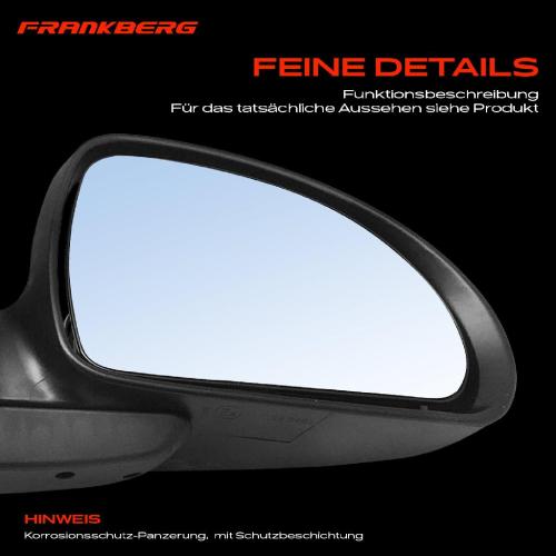 Frankberg 1x Außenspiegel Rechts für KIA Cee'D Schrägheck Cee'D SW ED 1.4L 1.6L 2.0L 2006-2012 Bild Frankberg 1x Außenspiegel Rechts für KIA Cee'D Schrägheck Cee'D SW ED 1.4L 1.6L 2.0L 2006-2012