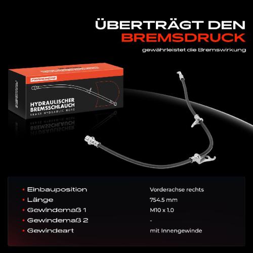 Frankberg 1x Bremsschlauch Bremsschläuche Vorderachse Rechts für Lexus CT Toyota Prius 1.8L Bj ab 2008 Bild Frankberg 1x Bremsschlauch Bremsschläuche Vorderachse Rechts für Lexus CT Toyota Prius 1.8L Bj ab 2008