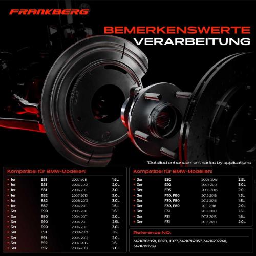 Frankberg 2x Ankerblech Bremsscheibe Hinterachse Beidseitig f r BMW E81 116d E87 F20 F21 E88 F45 F23 F46 Bild Frankberg 2x Ankerblech Bremsscheibe Hinterachse Beidseitig f r BMW E81 116d E87 F20 F21 E88 F45 F23 F46