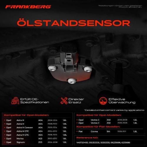 Frankberg 1x Ölstandsensor für Opel Astra H Corsa D Insignia A Meriva Vectra C Bild Frankberg 1x Ölstandsensor für Opel Astra H Corsa D Insignia A Meriva Vectra C