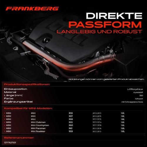 Frankberg 1x Kühlerschlauch Turboschlauch für MINI Mini Cabriolet Clubman Countryman Coupe Paceman Roadster Bild Frankberg 1x Kühlerschlauch Turboschlauch für MINI Mini Cabriolet Clubman Countryman Coupe Paceman Roadster