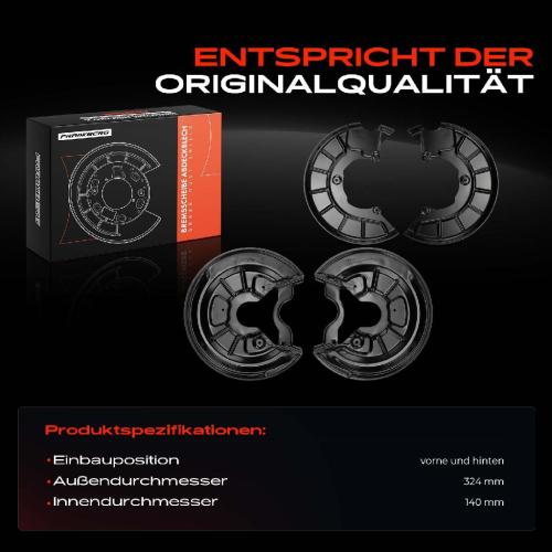 4x Ankerblech Bremsscheibe Vorne und Hinten für VW Golf Audi A3 8P1 Seat Leon Skoda Bild 4x Ankerblech Bremsscheibe Vorne und Hinten für VW Golf Audi A3 8P1 Seat Leon Skoda