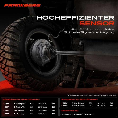 Frankberg 2x ABS Sensor Hinterachse beidseitig für BMW 5 Touring Van G31 5er Touring 6 Gran Turismo G32 Bj ab 2017 Bild Frankberg 2x ABS Sensor Hinterachse beidseitig für BMW 5 Touring Van G31 5er Touring 6 Gran Turismo G32 Bj ab 2017