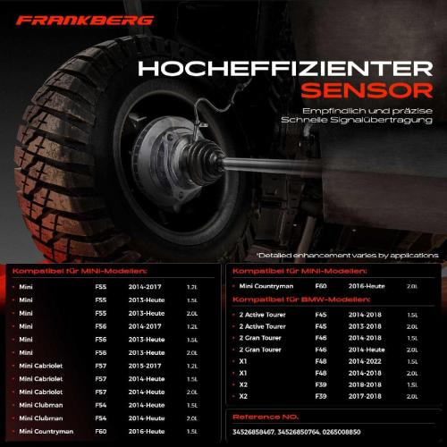 Frankberg 1x ABS Sensor Hinterachse beidseitig für BMW 1er E81 E87 Cabriolet E88 Coupe E82 3er E90 E92 Touring E91 Bild Frankberg 1x ABS Sensor Hinterachse beidseitig für BMW 1er E81 E87 Cabriolet E88 Coupe E82 3er E90 E92 Touring E91