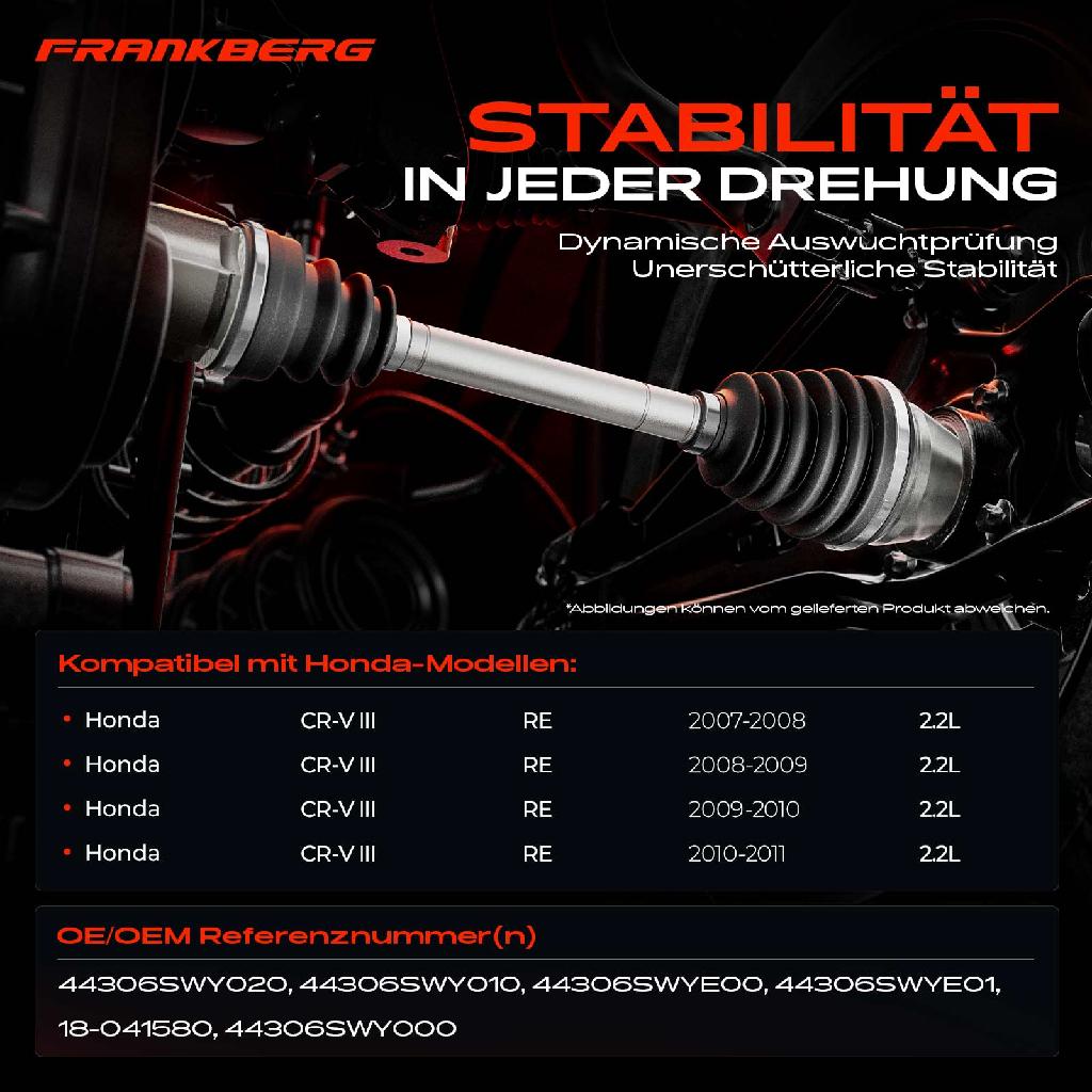 1x Antriebswelle Vorderachse Links für Honda CR-V III RE 2.2L 2007-2011