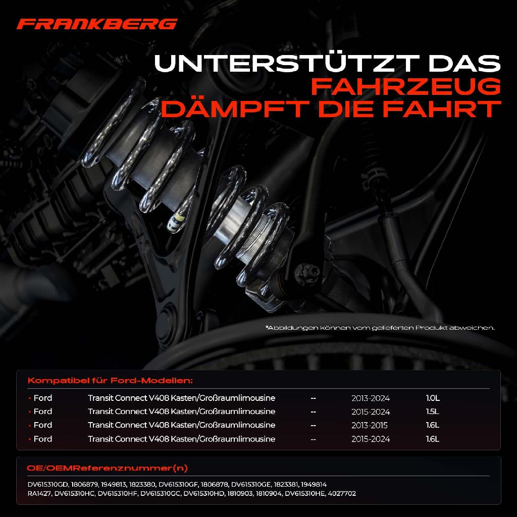 2x Fahrwerksfeder Vorderachse für Ford Transit Connect V408 Kasten/MPV Bj ab 2013