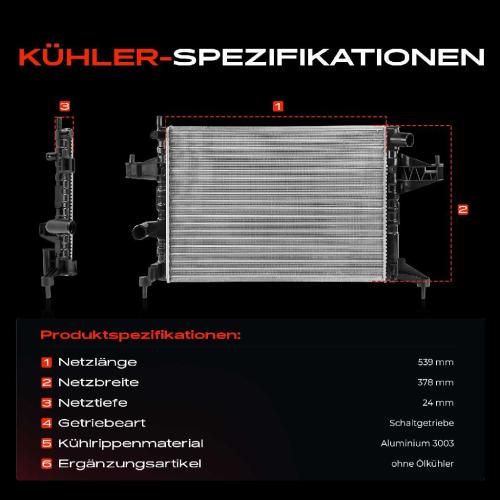 Frankberg 1x Kühler Wasserkühler Motorkühler für Opel Combo Corsa C X01 1.6L Bild Frankberg 1x Kühler Wasserkühler Motorkühler für Opel Combo Corsa C X01 1.6L