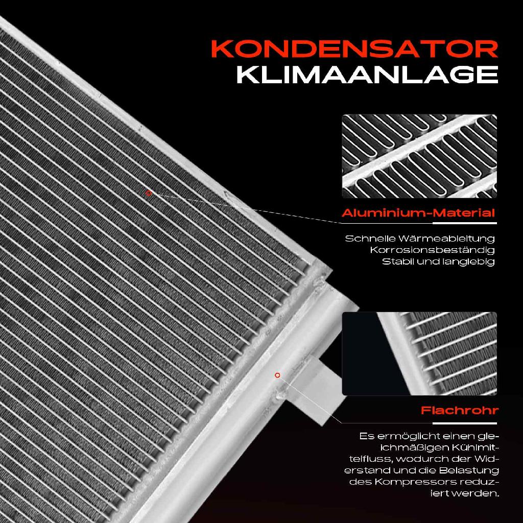 1x Kondensator Klimaanlage für VW Multivan V Transporter T5 7E 7H 2.0L