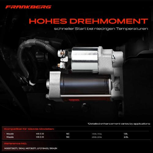 Frankberg 1x Anlasser Starter für Mazda MX-5 III NC 1.8L 2.0L 2005-2014 Bild Frankberg 1x Anlasser Starter für Mazda MX-5 III NC 1.8L 2.0L 2005-2014