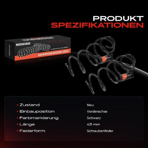 Frankberg 2x Fahrwerksfeder Vorderachse für Citroën C4 Cactus Peugeot 208 I CA CC 1.2L 1.0L 2012-2019 Bild Frankberg 2x Fahrwerksfeder Vorderachse für Citroën C4 Cactus Peugeot 208 I CA CC 1.2L 1.0L 2012-2019