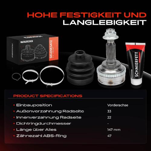 1x Antriebswelle Gelenksatz Vorderachse für Chevrolet Lacetti J200 KLAN Nubira 2003-2013 Bild 1x Antriebswelle Gelenksatz Vorderachse für Chevrolet Lacetti J200 KLAN Nubira 2003-2013