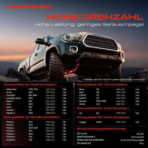 Frankberg 1x Servopumpe hydraulisch für VW Golf 3 Bora Passat Polo Audi Seat Bild Frankberg 1x Servopumpe hydraulisch für VW Golf 3 Bora Passat Polo Audi Seat