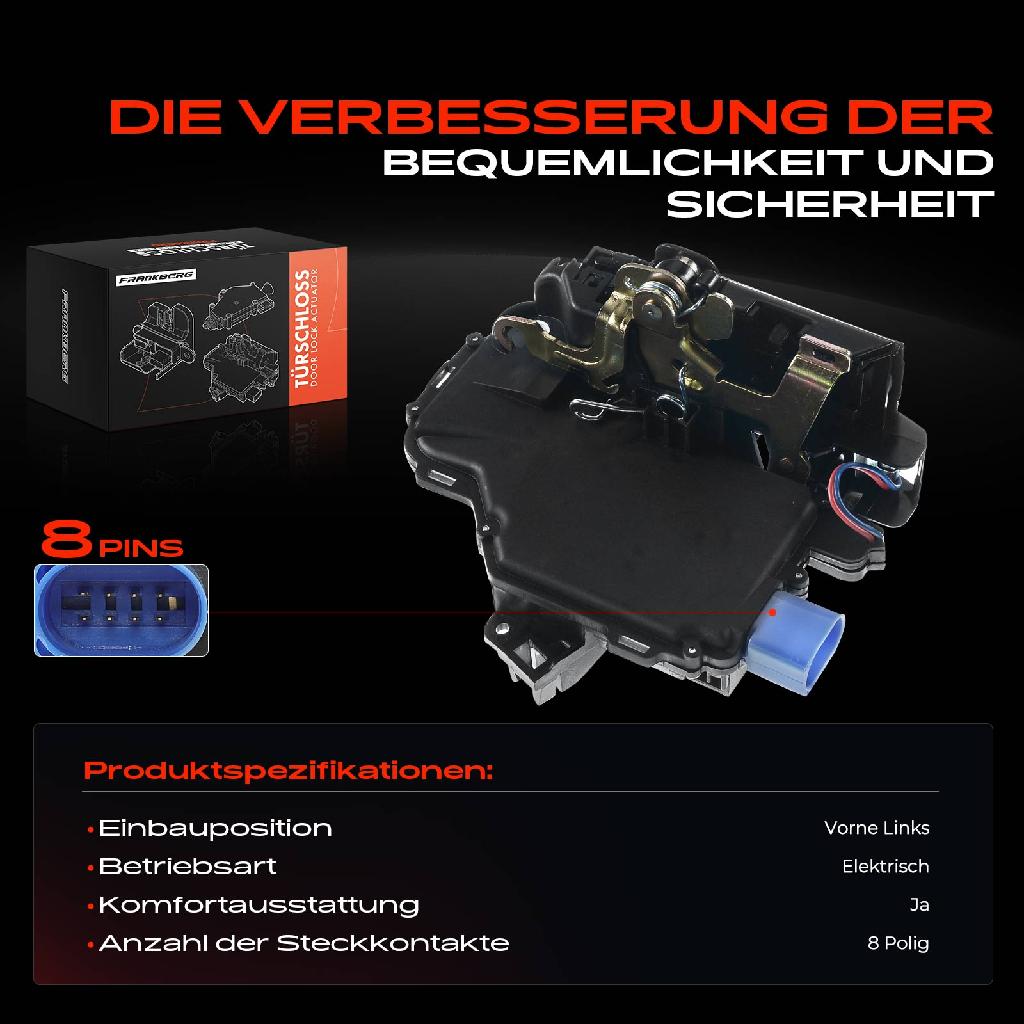 1x Türschloss Vorne Links für Skoda Fabia II Combi Roomster Praktik 1.2L 1.4L 1.6L 1.9L 2009-2010