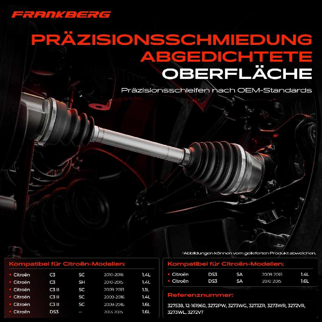 1x Antriebswelle Gelenksatz Vorderachse für Citroën C3 II SC DS3 SA Cabriolet