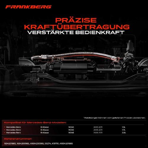1x Seilzug Feststellbremse Vorderachse beidseitig für Mercedes B-Klasse W245 2005-2011 Bild 1x Seilzug Feststellbremse Vorderachse beidseitig für Mercedes B-Klasse W245 2005-2011