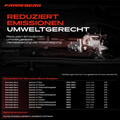 Frankberg 1x AGR-Ventil Abgasrückführungsventil für Mercedes-Benz Sprinter 2-T Bus B901 B902 B903 B904 B905 Bild Frankberg 1x AGR-Ventil Abgasrückführungsventil für Mercedes-Benz Sprinter 2-T Bus B901 B902 B903 B904 B905