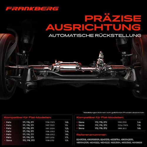 Frankberg 1x Lenkgetriebe Servolenkgetriebe für Fiat Palio Siena 1.0L-1.9L 1996-2016 Bild Frankberg 1x Lenkgetriebe Servolenkgetriebe für Fiat Palio Siena 1.0L-1.9L 1996-2016