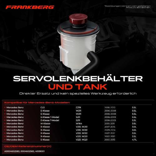 1x Ausgleichsbehälter Servolenkung für Mercedes-Benz CLS W221 W211 S211 Bild 1x Ausgleichsbehälter Servolenkung für Mercedes-Benz CLS W221 W211 S211
