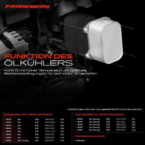 1x Ölkühler Motoröl für BMW 5er Touring E39 520i 525i 523i 530i 525tds Bild 1x Ölkühler Motoröl für BMW 5er Touring E39 520i 525i 523i 530i 525tds