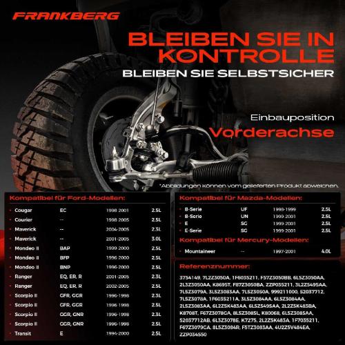 1x Querlenker Satz Vorderachse für Ford Cougar Courier Pick-up Maverick Mondeo II Stufenheck Turnier Bild 1x Querlenker Satz Vorderachse für Ford Cougar Courier Pick-up Maverick Mondeo II Stufenheck Turnier