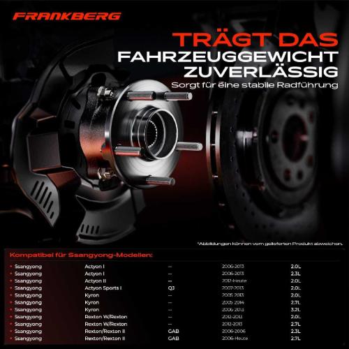 2x Radnabe Radlagersatz Vorne für Ssangyong Actyon I II Sports Kyron Rexton W/Rexton Bild 2x Radnabe Radlagersatz Vorne für Ssangyong Actyon I II Sports Kyron Rexton W/Rexton