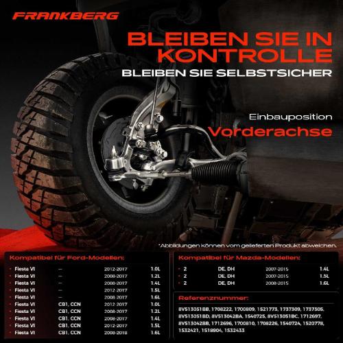 1x Querlenker Vorderachse für Ford Fiesta VI Van Mazda 2 1.0L 1.2L 1.4L 1.5L 1.6L 2007-2018 Bild 1x Querlenker Vorderachse für Ford Fiesta VI Van Mazda 2 1.0L 1.2L 1.4L 1.5L 1.6L 2007-2018