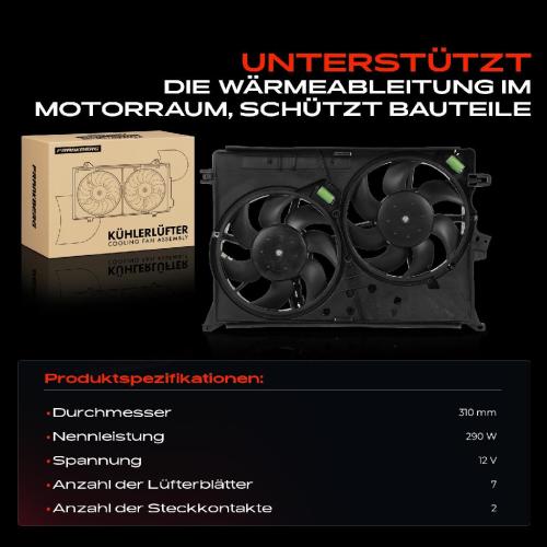 1x Motorkühller Doppellüfter mit Kühlerlüfterrahmen Fiat 500X 334 Jeep Renegade SUV Van B1 Bild 1x Motorkühller Doppellüfter mit Kühlerlüfterrahmen Fiat 500X 334 Jeep Renegade SUV Van B1