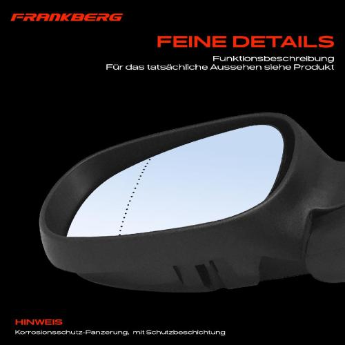 Frankberg 1x Außenspiegel Links für Renault Megane I BA0/1 EA0/1 DA0/1 KA0/1 LA0/1 1995-2008 Bild Frankberg 1x Außenspiegel Links für Renault Megane I BA0/1 EA0/1 DA0/1 KA0/1 LA0/1 1995-2008