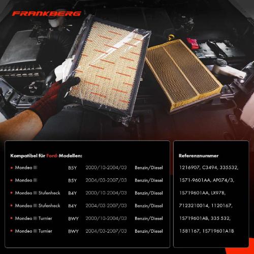 1x Luftfilter Filtereinsatz für Ford Mondeo 2B5Y Stufenheck Turnier B4Y BWY Benzin Diesel Bild 1x Luftfilter Filtereinsatz für Ford Mondeo 2B5Y Stufenheck Turnier B4Y BWY Benzin Diesel