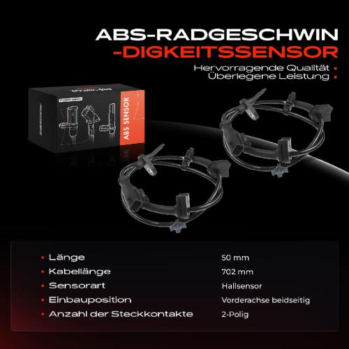 2x ABS Sensor Vorne für Ford B-Max Van Fiesta Stufenheck VI KA 1.0L 1.4L 1.5L Bj ab 2008 Bild 2x ABS Sensor Vorne für Ford B-Max Van Fiesta Stufenheck VI KA 1.0L 1.4L 1.5L Bj ab 2008