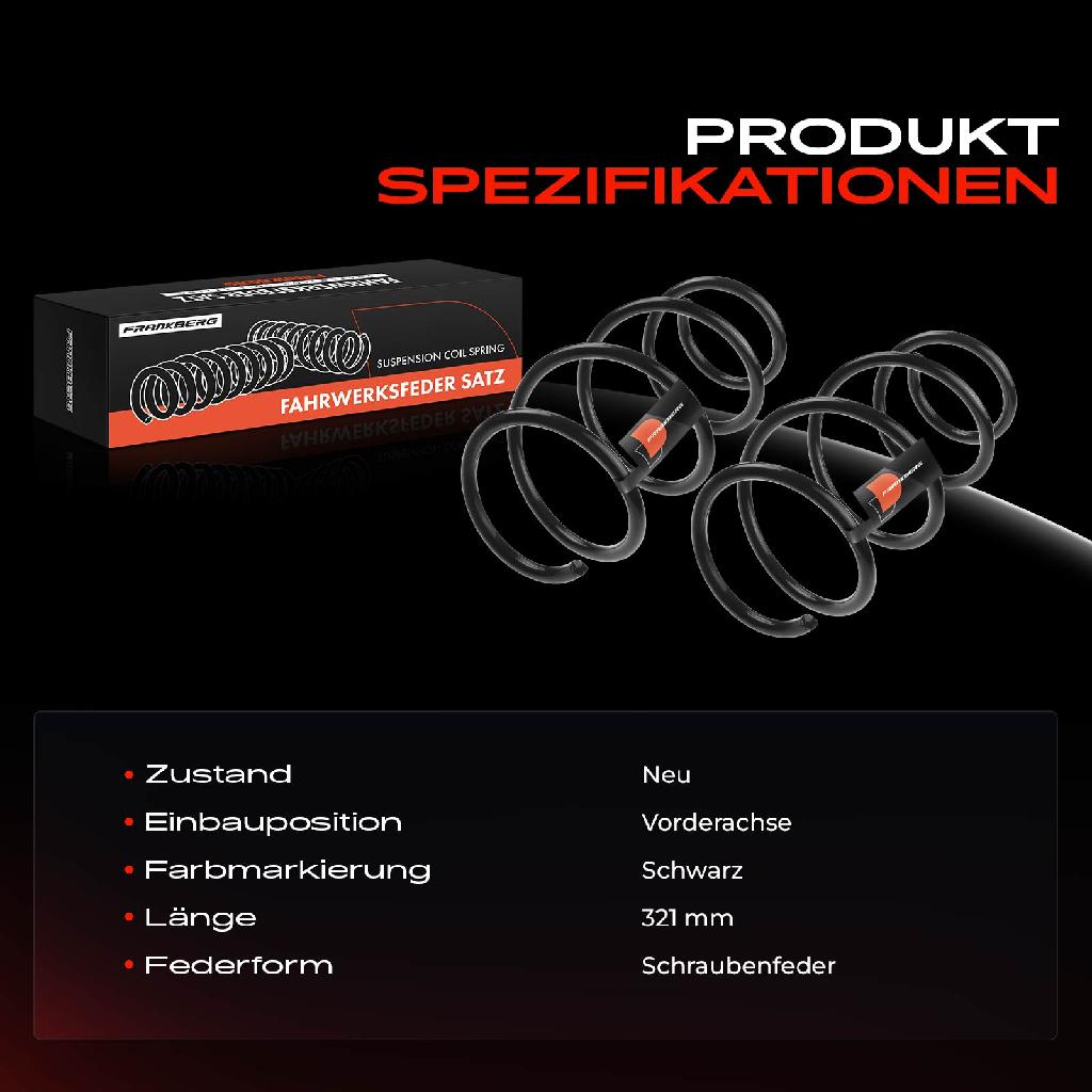 2x Fahrwerksfeder Vorderachse für VW Golf BA5 BV5 Skoda Octavia 5E3 NL3 NR3 5E5 5E6 Bj ab 2012