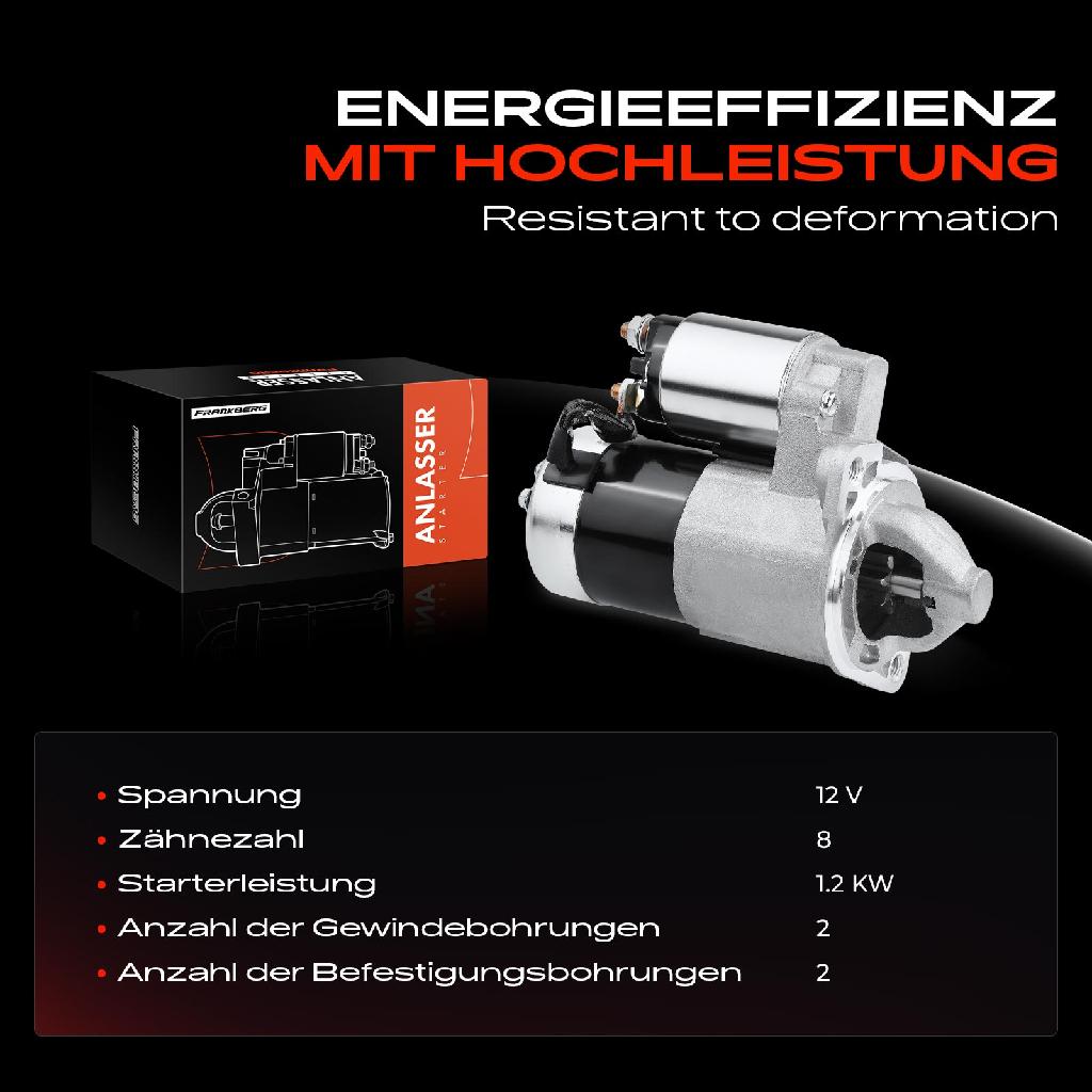 1x Anlasser Starter für Hyundai Coupe Elantra Stufenheck Lantra II Kombi Matrix Tucson KIA Carens I Cerato