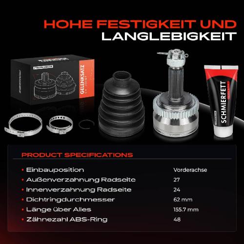 1x Antriebswelle Gelenksatz Vorderachse für KIA Sportage JE KM SL 1.6L 2.0L 2004-2015 Bild 1x Antriebswelle Gelenksatz Vorderachse für KIA Sportage JE KM SL 1.6L 2.0L 2004-2015