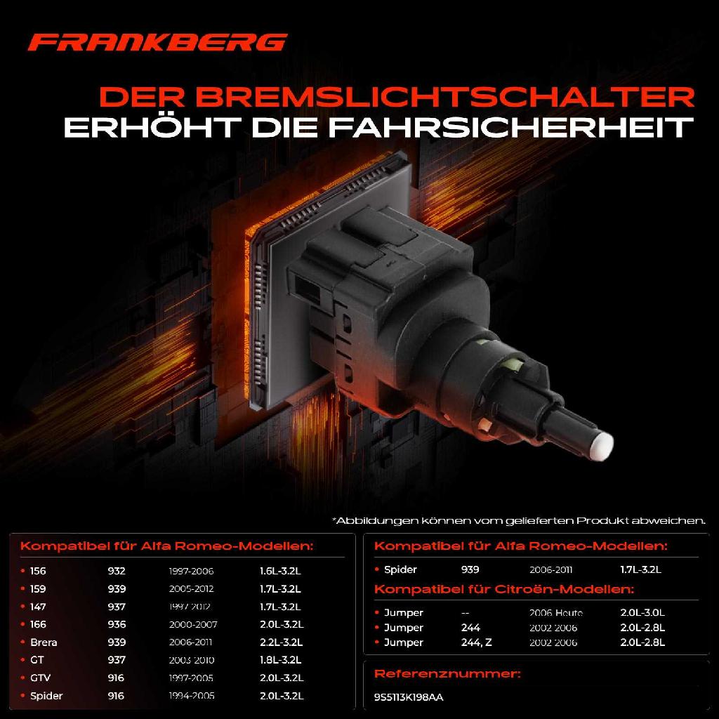 1x Bremslichtschalter für Alfa Romeo Citroën Fiat Ford Peugeot Lancia Maserati