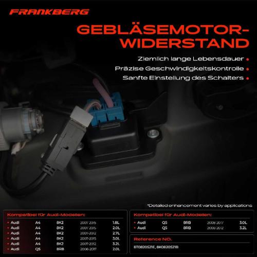 1x Widerstand Vorwiderstand Gebläsemotor für Audi A4 8K B8 A5 8T 8F7 A8 4H_Q5 8R Bild 1x Widerstand Vorwiderstand Gebläsemotor für Audi A4 8K B8 A5 8T 8F7 A8 4H_Q5 8R