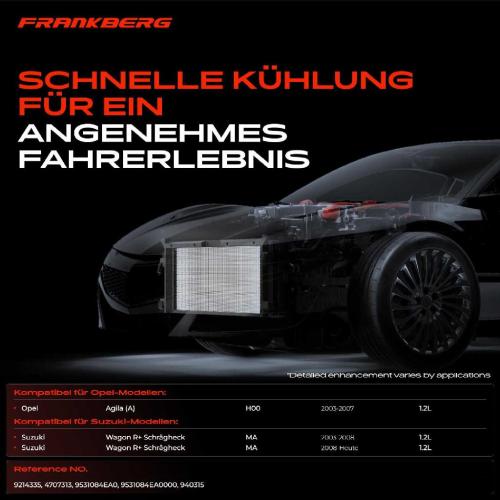 Frankberg 1x Kondensator Klimaanlage für Opel Agila H00 Suzuki Wagon R Schrägheck MM 1.3L Bild Frankberg 1x Kondensator Klimaanlage für Opel Agila H00 Suzuki Wagon R Schrägheck MM 1.3L