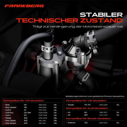 Frankberg 1x Thermostat Kühlmittel für VW Golf 4 Polo Passat Bora Audi A3 8P Skoda Octavia I Bild Frankberg 1x Thermostat Kühlmittel für VW Golf 4 Polo Passat Bora Audi A3 8P Skoda Octavia I