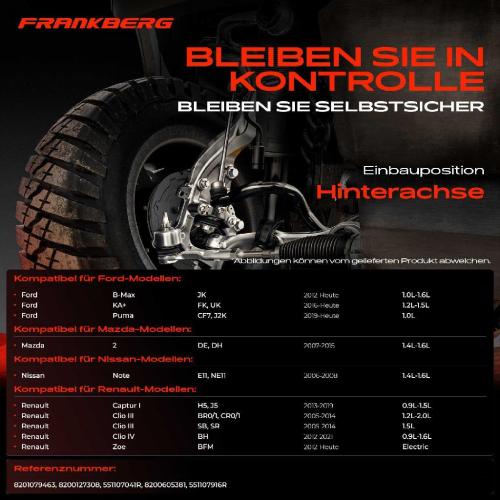 Frankberg 2x Koppelstange Hinterachse für Ford B-Max Ecosport Fiesta VI Van VII KA Puma Tourneo Courier B460 MPV Bild Frankberg 2x Koppelstange Hinterachse für Ford B-Max Ecosport Fiesta VI Van VII KA Puma Tourneo Courier B460 MPV