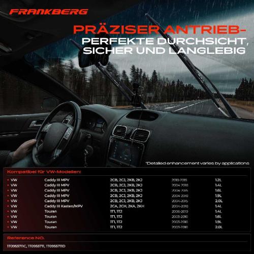 Frankberg 1x Wischermotor Scheibenwischermotor Hinten für VW Caddy III 2C 2K Touran 1T Bild Frankberg 1x Wischermotor Scheibenwischermotor Hinten für VW Caddy III 2C 2K Touran 1T