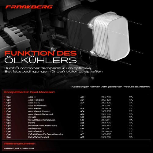 1x Ölkühler Motoröl für Chevrolet Trax Opel Astra H J Corsa D Meriva Mokka Zafira B Bild 1x Ölkühler Motoröl für Chevrolet Trax Opel Astra H J Corsa D Meriva Mokka Zafira B