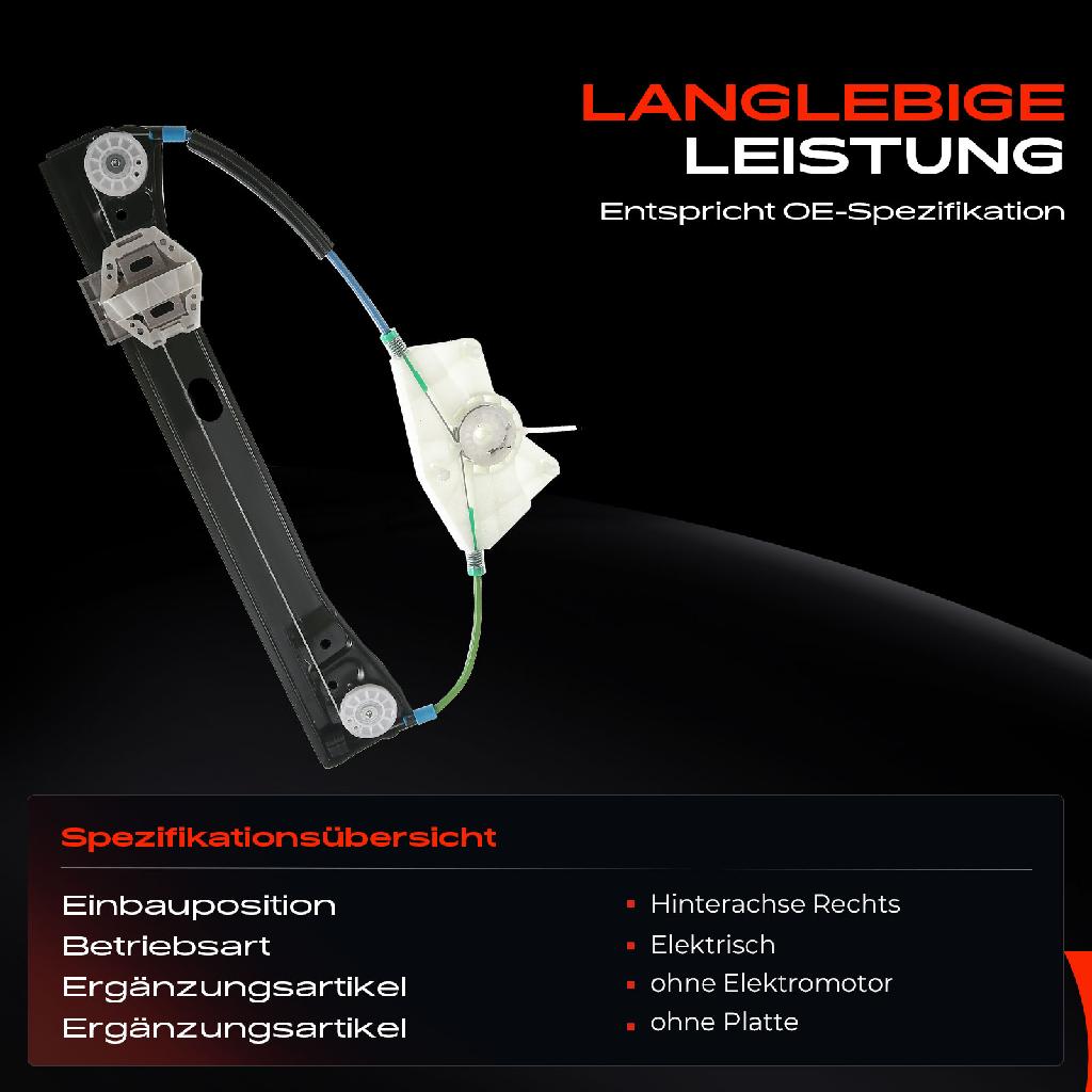 1x Fensterheber Hinten Rechts für Mercedes-Benz S-Klasse W221 Limousine