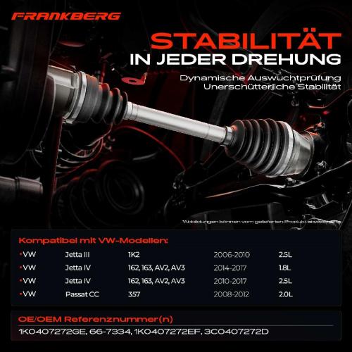 1x Antriebswelle Vorderachse Rechts für VW Jetta III Jetta IV Passat CC Bild 1x Antriebswelle Vorderachse Rechts für VW Jetta III Jetta IV Passat CC