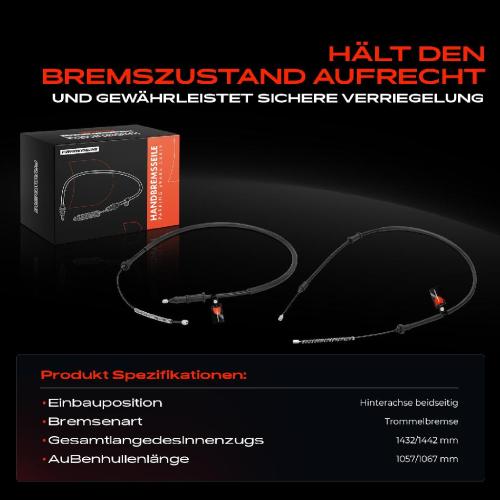 2x Seilzug Feststellbremse Hinterachse beidseitig für Nissan Kubistar X76 Renault Kangoo KC Bild 2x Seilzug Feststellbremse Hinterachse beidseitig für Nissan Kubistar X76 Renault Kangoo KC